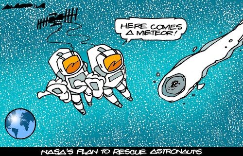 Stuck in space By Amorim | Education & Tech Cartoon | TOONPOOL