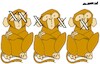 Cartoon: Three Monkeys (small) by Amorim tagged three,monkeys,elon,musk,social,media