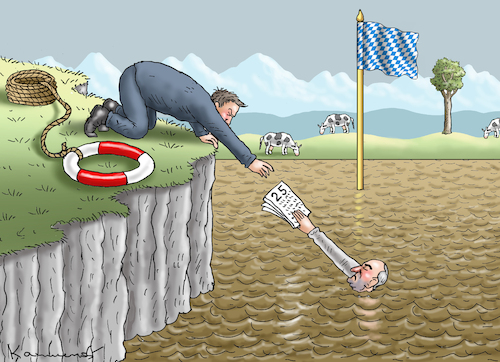 Cartoon: 25 BRAUNE SUMPFFRAGEN (medium) by marian kamensky tagged unschuldslamm,aiwanger,bayerische,polizei,unschuldslamm,aiwanger,bayerische,polizei