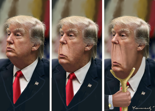 A LONG FACE OF TRUMP