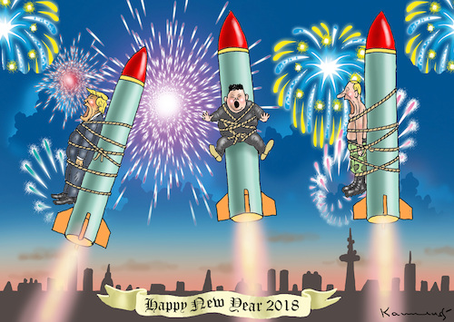 Cartoon: A VERY VERY VERY HAPPY NEW YEAR (medium) by marian kamensky tagged obama,trump,präsidentenwahlen,usa,baba,vanga,republikaner,inauguration,demokraten,us,steuer,reform,weihnachten,wikileaks,faschismus,very,obama,trump,präsidentenwahlen,usa,baba,vanga,republikaner,inauguration,demokraten,us,steuer,reform,weihnachten,wikileaks,faschismus