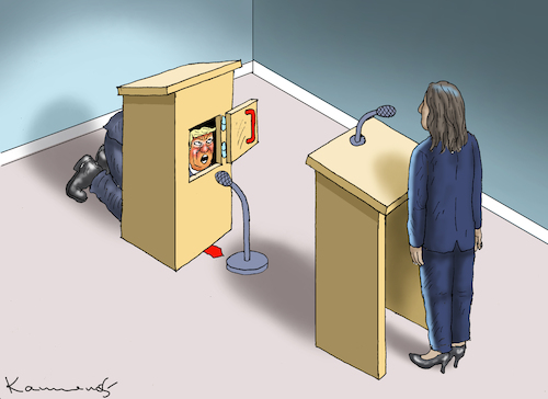 Cartoon: ABC-TV-DUELL HARRIS VS. TRUMP (medium) by marian kamensky tagged abc,tv,duell,harris,vs,trump,abc,tv,duell,harris,vs,trump