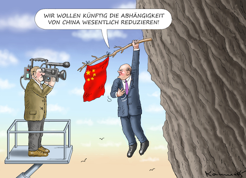 Cartoon: ABHÄNGEN MIT DEN CHINESEN (medium) by marian kamensky tagged abhängen,mit,den,chinesen,scholz,abhängen,mit,den,chinesen,scholz