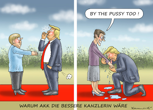 Cartoon: AKK WÄRE DIE BESSERE KANZLERIN 2 (medium) by marian kamensky tagged groko,spd,parteitag,schulz,würselen,merkel,andrea,nahles,scholz,hessen,wahlen,akk,kühnert,bremen,rezo,groko,spd,parteitag,schulz,würselen,merkel,andrea,nahles,scholz,hessen,wahlen,akk,kühnert,bremen,rezo