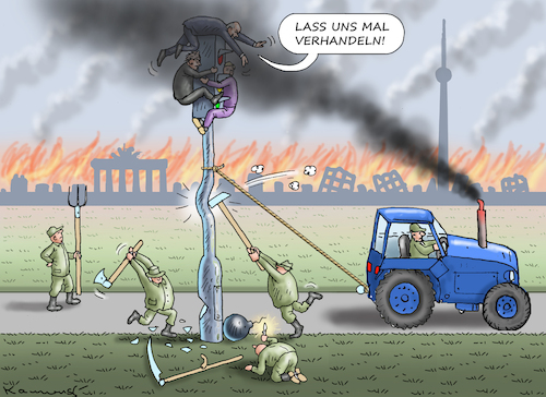 Cartoon: AMPEL WILL VERHANDELN (medium) by marian kamensky tagged bauern,fahren,nach,berlin,bahnstreik,weselsky,bauern,fahren,nach,berlin,bahnstreik,weselsky