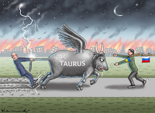 Cartoon: ANGSTHASE SCHOLZ (medium) by marian kamensky tagged taurus,für,die,ukraine,zauderlehrling,olaf,taurus,für,die,ukraine,zauderlehrling,olaf