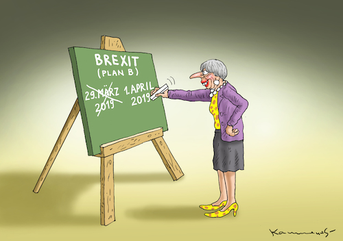 Cartoon: APRILSCHERZ MAY (medium) by marian kamensky tagged brexit,theresa,may,england,eu,schottland,weicher,wahlen,boris,johnson,nigel,farage,referendum,brexit,theresa,may,england,eu,schottland,weicher,wahlen,boris,johnson,nigel,farage,referendum