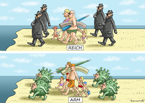 Cartoon: ARME REICHE WELT (medium) by marian kamensky tagged coronavirus,epidemie,gesundheit,panik,stillegung,trump,pandemie,coronavirus,epidemie,gesundheit,panik,stillegung,trump,pandemie