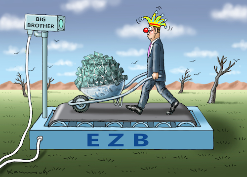 Cartoon: BARGELDABSCHAFFUNG (medium) by marian kamensky tagged bargeldabschaffung,ezb,bargeldabschaffung,ezb