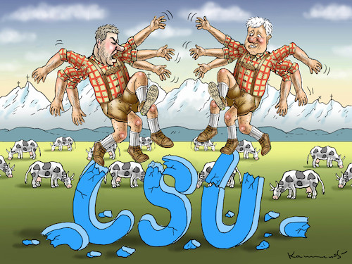 Cartoon: BAVARIA DIRTY DANCING (medium) by marian kamensky tagged bayernwahl,söder,seehofer,populismus,afd,bayernwahl,söder,seehofer,populismus,afd