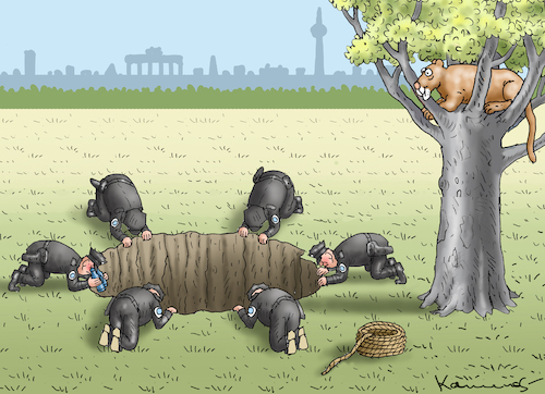 Cartoon: BERLINER SOMMERLOCH (medium) by marian kamensky tagged berliner,sommerloch,berliner,sommerloch