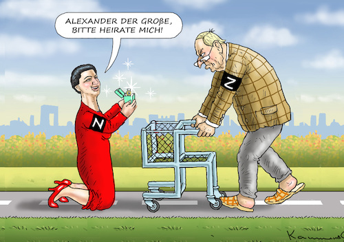 Cartoon: BERND HÖCKE GEHT LEER AUS! (medium) by marian kamensky tagged schwarzer,wagenknecht,putin,ukraine,schwarzer,wagenknecht,putin,ukraine