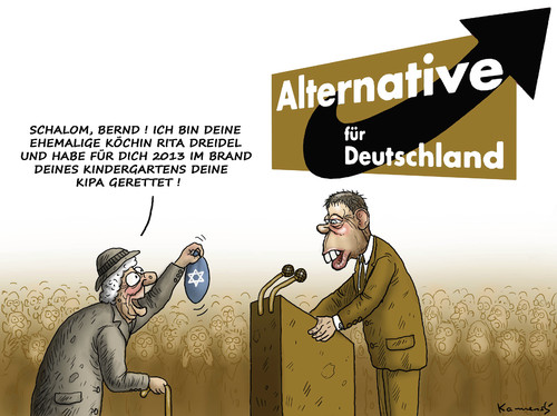 Cartoon: Bernd Luckes jüdische Vergangen (medium) by marian kamensky tagged landtagswahlen,in,sachsen,afd,npd,bern,lucke,landtagswahlen,in,sachsen,afd,npd,bern,lucke