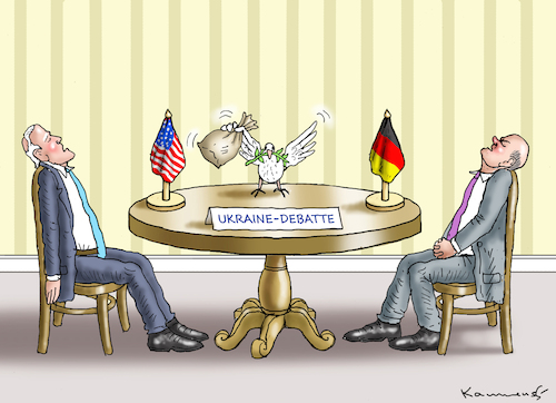 Cartoon: BIDEN-SCHOLZ-SCHLÄFCHEN (medium) by marian kamensky tagged scholz,biden,washington,ukraine,scholz,biden,washington,ukraine