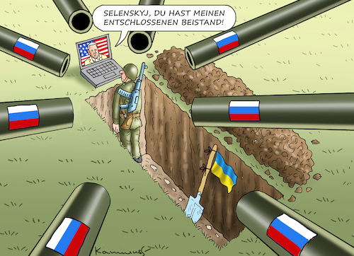 Cartoon: BIDEN VERTRÖSTET SELENSKYJ (medium) by marian kamensky tagged biden,vertröstet,selenskyj,ukraine,putin,biden,vertröstet,selenskyj,ukraine,putin