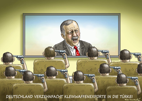 Cartoon: BITTERNÖTIGE KLEINWAFFENEXPORTE (medium) by marian kamensky tagged kleinwaffenexporte,kleinwaffenexporte