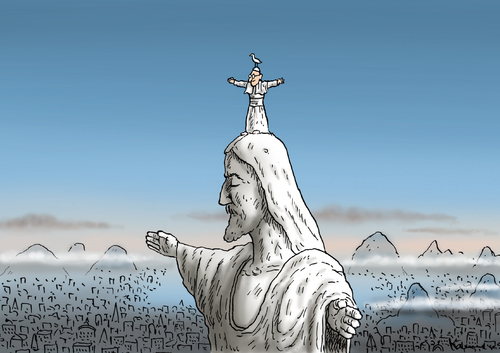 Cartoon: Bleib auf der Zuckerhut (medium) by marian kamensky tagged katholische,vatikan,benedikt,papstrücktritt,kirche,konklave,papstwahl,franciskus,in,brasilien,papstrücktritt,benedikt,vatikan,katholische,kirche,konklave,papstwahl,franciskus,in,brasilien