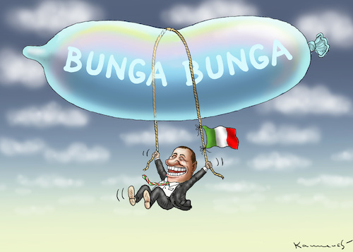 Cartoon: CAVALIERE BERLUSCONI IST ZURÜCK (medium) by marian kamensky tagged berlusconi,forza,italia,populismus,nationalismus,berlusconi,forza,italia,populismus,nationalismus