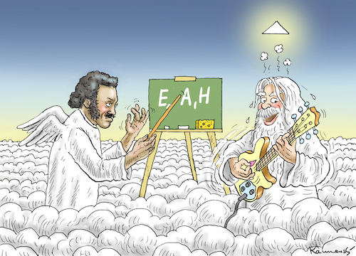 Cartoon: CHUCK BERRY (medium) by marian kamensky tagged chuck,berry,dies,chuck,berry,dies