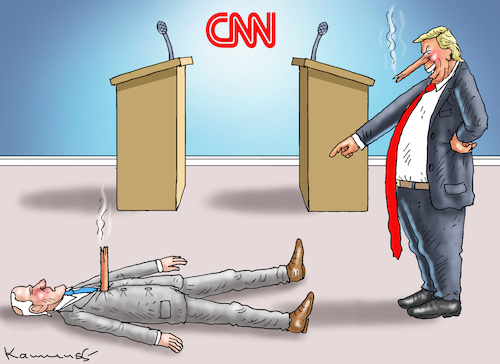 CNN BIDEN VS TRUMP By marian kamensky | Politics Cartoon | TOONPOOL