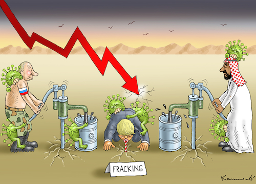 Cartoon: CORONAVIRUSÖLPREISABSTURZ (medium) by marian kamensky tagged brexit,theresa,may,england,eu,schottland,weicher,wahlen,boris,johnson,nigel,farage,ostern,seidenstrasse,xi,jinping,referendum,trump,monsanto,bayer,glyphosa,strafzölle,coronavirus,brexit,theresa,may,england,eu,schottland,weicher,wahlen,boris,johnson,nigel,farage,ostern,seidenstrasse,xi,jinping,referendum,trump,monsanto,bayer,glyphosa,strafzölle,coronavirus