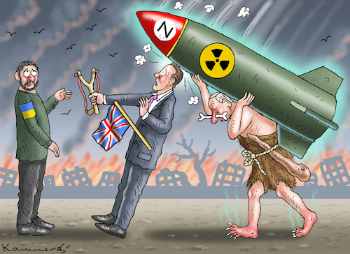 Cartoon: DAVID CAMERON IN SCHWIERIGKEITEN (medium) by marian kamensky tagged milliardenhilfe,für,die,ukraine,david,cameron,in,schwierigkeiten,atomwaffen,drohung,milliardenhilfe,für,die,ukraine,david,cameron,in,schwierigkeiten,atomwaffen,drohung