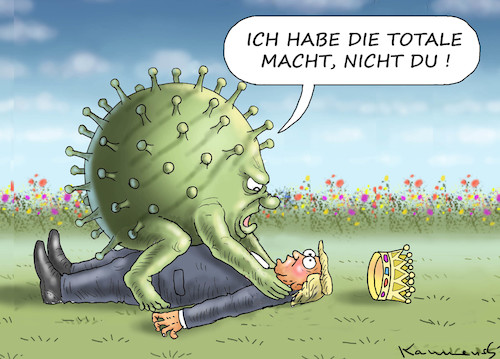 Cartoon: DER ALLOHNMÄCHTIGE TRUMP (medium) by marian kamensky tagged coronavirus,epidemie,gesundheit,panik,stillegung,trump,pandemie,coronavirus,epidemie,gesundheit,panik,stillegung,trump,pandemie