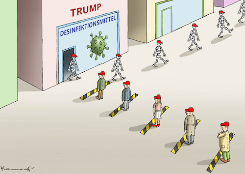 Cartoon: DESINFEKTIONSEXPERTE TRUMP (medium) by marian kamensky tagged coronavirus,epidemie,gesundheit,panik,stillegung,trump,pandemie,coronavirus,epidemie,gesundheit,panik,stillegung,trump,pandemie