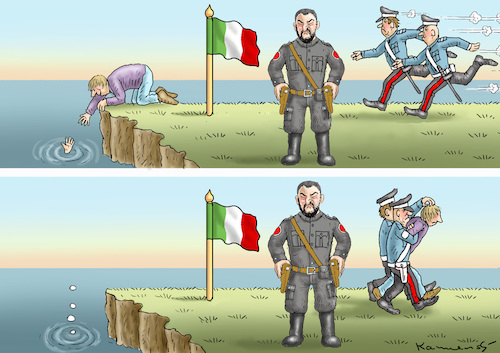 Cartoon: DUCE SALVINI (medium) by marian kamensky tagged merkel,seehofer,unionskrise,csu,cdu,flüchtlinge,kontrollzentren,für,salvini,defizit,merkel,seehofer,unionskrise,csu,cdu,flüchtlinge,kontrollzentren,für,salvini,defizit