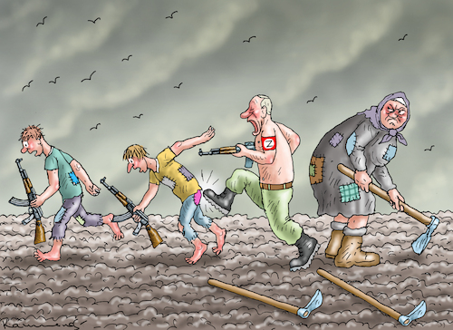 Cartoon: EINBERUFUNG VON 150 000 SOLDATEN (medium) by marian kamensky tagged einberufung,von,150,000,soldaten,einberufung,von,150,000,soldaten