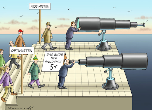 Cartoon: ENDE DER PANDEMIE IN SICHT (medium) by marian kamensky tagged curevac,testzentren,corona,impfung,pandemie,booster,omikron,impfpflicht,curevac,testzentren,corona,impfung,pandemie,booster,omikron,impfpflicht