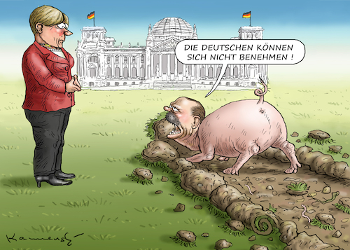 Cartoon: ERDOWAHNS BENIMMKURS FÜR MERKEL (medium) by marian kamensky tagged cumhuriyet,erdogan,pressefreiheit,türkei,denit,yücel,cumhuriyet,erdogan,pressefreiheit,türkei,denit,yücel