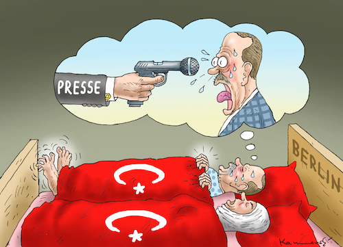 Cartoon: ERDOWAHNS BERLINER ALBTRÄUME (medium) by marian kamensky tagged erdogan,besucht,deutschland,böhmermann,erdogan,besucht,deutschland,böhmermann