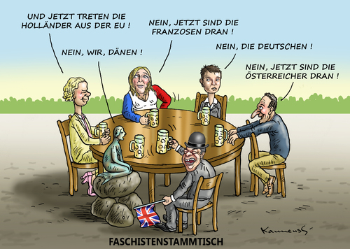 Cartoon: FASCHISTENSTAMMTISCH (medium) by marian kamensky tagged cameron,brexit,eu,joe,cox,ukip,nationalismus,cameron,brexit,eu,joe,cox,ukip,nationalismus