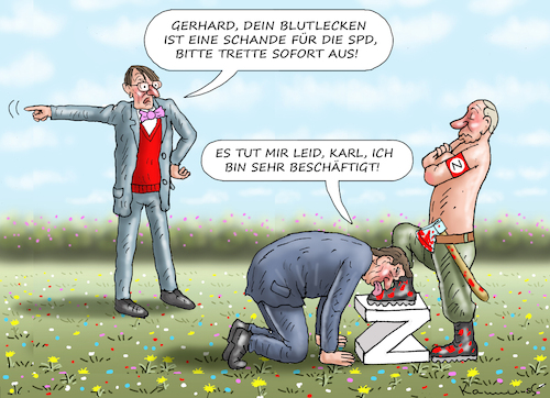 Cartoon: FRÜHLINGSGEFÜHLEVERDERBER KARL (medium) by marian kamensky tagged bundeswehr,super,gau,taurus,putin,ukraine,krieg,schröder,lobt,scholz,bundeswehr,super,gau,taurus,putin,ukraine,krieg,schröder,lobt,scholz