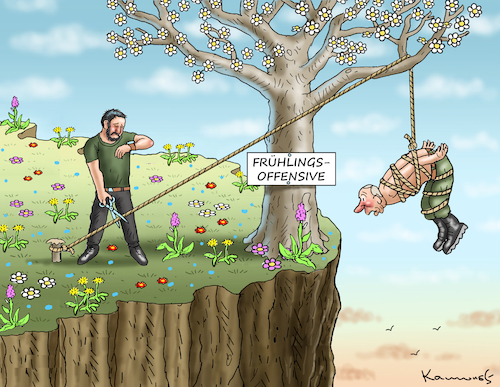 Cartoon: FRÜHLINGSOFFENSIVE (medium) by marian kamensky tagged frühlingsoffensive,frühlingsoffensive