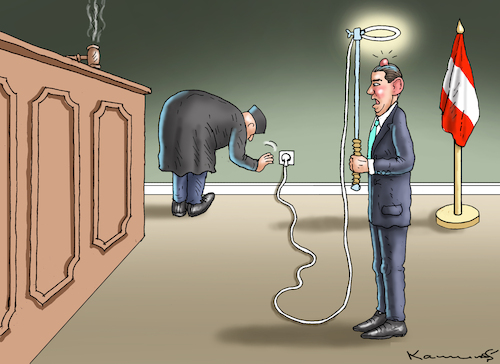 Cartoon: HEILIGER SEBASTIAN (medium) by marian kamensky tagged heiliger,sebastian,kurz,österreich,prozess,schuldig,heiliger,sebastian,kurz,österreich,prozess,schuldig