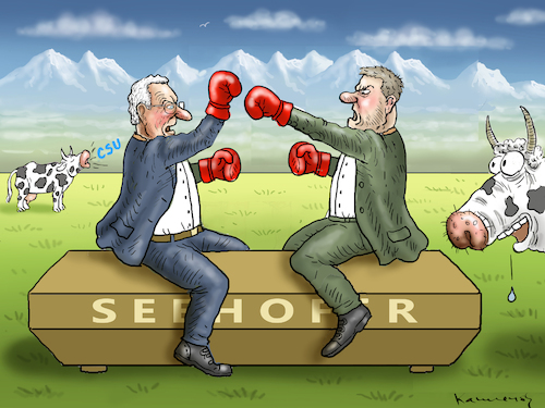 Cartoon: HERR HERRMANN GEGEN ÖDER SÖDER (medium) by marian kamensky tagged söder,puscht,gegen,seehofer,csu,bayern,herrmann,söder,puscht,gegen,seehofer,csu,bayern,herrmann