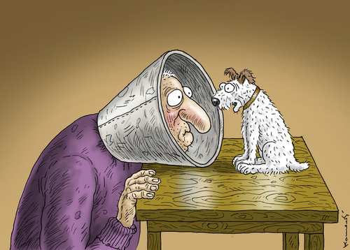 Cartoon: His Masters Voice (medium) by marian kamensky tagged his,masters,voice,grippewelle,his,masters,voice,grippewelle