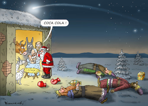 Cartoon: HOLY COCA COLA ! (medium) by marian kamensky tagged obama,trump,präsidentenwahlen,usa,baba,vanga,republikaner,inauguration,demokraten,us,steuer,reform,weihnachten,fire,and,fury,steve,bannon,wikileaks,faschismus,santa,klaus,coca,cola,obama,trump,präsidentenwahlen,usa,baba,vanga,republikaner,inauguration,demokraten,us,steuer,reform,weihnachten,fire,and,fury,steve,bannon,wikileaks,faschismus,santa,klaus,coca,cola