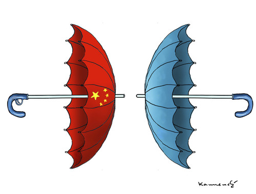 Cartoon: HONG KONG - KRAMPF (medium) by marian kamensky tagged honkong,proteste,china,demokratie,regenschirmrevolution,honkong,proteste,china,demokratie,regenschirmrevolution