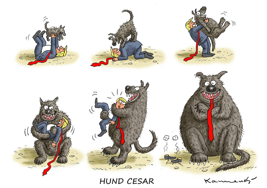 Hund Cesar editorialcartoons