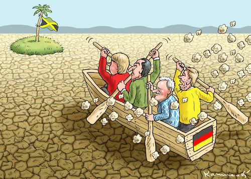 Cartoon: JAMAIKA KOALITION (medium) by marian kamensky tagged jamaika,gespräche,lindner,merkel,seehofer,özdemir,sondierungsgespräche,jamaika,gespräche,lindner,merkel,seehofer,özdemir,sondierungsgespräche