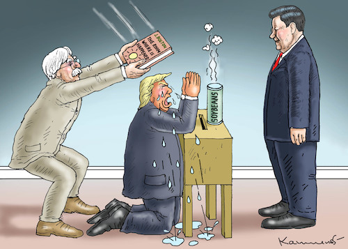 Cartoon: JOHN BOLTONS BUCH (medium) by marian kamensky tagged coronavirus,epidemie,gesundheit,panik,stillegung,george,floyd,twittertrump,pandemie,coronavirus,epidemie,gesundheit,panik,stillegung,george,floyd,twittertrump,pandemie