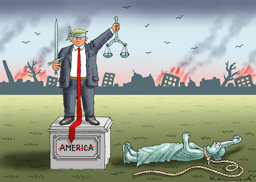 Cartoon: JUSTITIAN TRUMP (medium) by marian kamensky tagged us,wahlen,joe,biden,trump,corona,bob,woodward,us,wahlen,joe,biden,trump,corona,bob,woodward