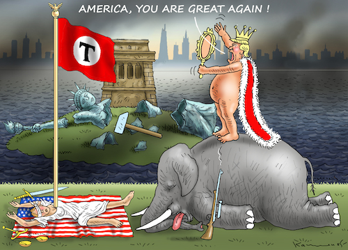 Cartoon: KAISER TRUMPS REDE ZUR NATION (medium) by marian kamensky tagged selenskyj,ukraine,rüstungsgeld,trump,wahllampfhilfe,joe,biden,amtsenthebungsverfahren,impeachment,john,bolton,selenskyj,ukraine,rüstungsgeld,trump,wahllampfhilfe,joe,biden,amtsenthebungsverfahren,impeachment,john,bolton