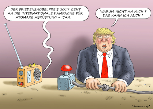 Cartoon: KEIN NOBELPREIS FÜR TRUMP (medium) by marian kamensky tagged obama,trump,präsidentenwahlen,usa,baba,vanga,republikaner,inauguration,demokraten,nobelpreis,2017,wikileaks,faschismus,obama,trump,präsidentenwahlen,usa,baba,vanga,republikaner,inauguration,demokraten,nobelpreis,2017,wikileaks,faschismus