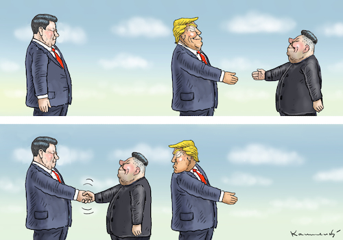 Cartoon: KIM JONG UN IN PEKING (medium) by marian kamensky tagged obama,trump,präsidentenwahlen,usa,baba,vanga,republikaner,inauguration,demokraten,kim,jong,un,wikileaks,faschismus,obama,trump,präsidentenwahlen,usa,baba,vanga,republikaner,inauguration,demokraten,kim,jong,un,wikileaks,faschismus