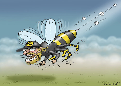 Cartoon: KLOPPS UNSANFTE LANDUNG (medium) by marian kamensky tagged jürgen,klopp,bvb,fussbal,dortmund,jürgen,klopp,bvb,fussbal,dortmund