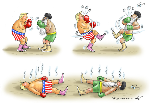 Cartoon: KO - GOLFKRIEG (medium) by marian kamensky tagged obama,trump,präsidentenwahlen,usa,baba,vanga,republikaner,inauguration,demokraten,kim,jong,un,wikileaks,faschismus,singarur,nato,summit,ruhani,iran,atomabkommen,pompeo,merkel,soleimani,obama,trump,präsidentenwahlen,usa,baba,vanga,republikaner,inauguration,demokraten,kim,jong,un,wikileaks,faschismus,singarur,nato,summit,ruhani,iran,atomabkommen,pompeo,merkel,soleimani